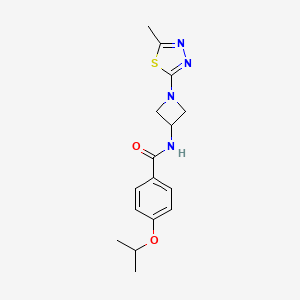 molecular formula C16H20N4O2S B2456604 N-[1-(5-methyl-1,3,4-thiadiazol-2-yl)azetidin-3-yl]-4-(propan-2-yloxy)benzamide CAS No. 2415623-65-1