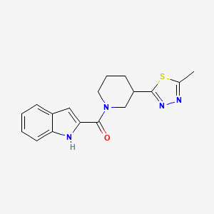(1H-indol-2-yl)(3-(5-methyl-1,3,4-thiadiazol-2-yl)piperidin-1-yl)methanone