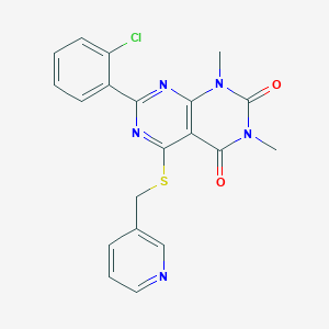 7-(2-chlorophenyl)-1,3-dimethyl-5-((pyridin-3-ylmethyl)thio)pyrimido[4,5-d]pyrimidine-2,4(1H,3H)-dione