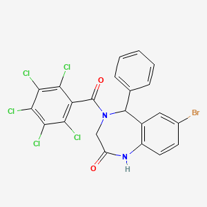 7-bromo-4-(perchlorobenzoyl)-5-phenyl-4,5-dihydro-1H-benzo[e][1,4]diazepin-2(3H)-one