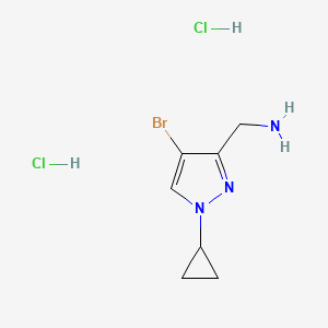 (4-Bromo-1-cyclopropylpyrazol-3-yl)methanamine;dihydrochloride