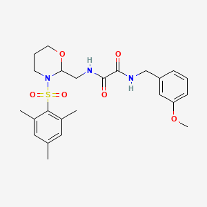 N1-((3-(mesitylsulfonyl)-1,3-oxazinan-2-yl)methyl)-N2-(3-methoxybenzyl)oxalamide