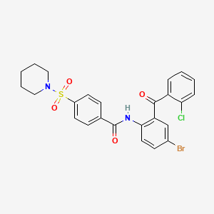 N-(4-bromo-2-(2-chlorobenzoyl)phenyl)-4-(piperidin-1-ylsulfonyl)benzamide