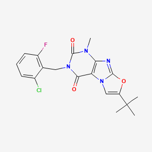 molecular formula C19H18ClFN4O3 B2456644 7-(tert-butyl)-3-(2-chloro-6-fluorobenzyl)-1-methyloxazolo[2,3-f]purine-2,4(1H,3H)-dione CAS No. 899738-26-2