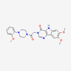 7,8-dimethoxy-3-(2-(4-(2-methoxyphenyl)piperazin-1-yl)-2-oxoethyl)-3H-pyrimido[5,4-b]indol-4(5H)-one