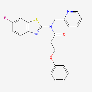 molecular formula C22H18FN3O2S B2456694 N-(6-fluorobenzo[d]thiazol-2-yl)-3-phenoxy-N-(pyridin-2-ylmethyl)propanamide CAS No. 899964-72-8