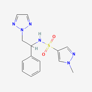 1-methyl-N-(1-phenyl-2-(2H-1,2,3-triazol-2-yl)ethyl)-1H-pyrazole-4-sulfonamide