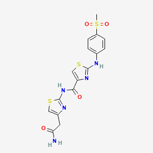 N-(4-(2-amino-2-oxoethyl)thiazol-2-yl)-2-((4-(methylsulfonyl)phenyl)amino)thiazole-4-carboxamide