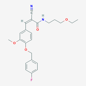 (Z)-2-Cyano-N-(3-ethoxypropyl)-3-[4-[(4-fluorophenyl)methoxy]-3-methoxyphenyl]prop-2-enamide