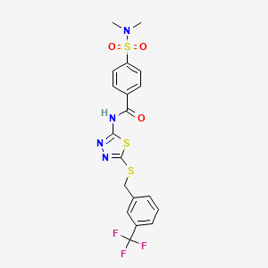 4-(dimethylsulfamoyl)-N-[5-[[3-(trifluoromethyl)phenyl]methylsulfanyl]-1,3,4-thiadiazol-2-yl]benzamide