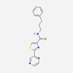 N-(3-phenylpropyl)-2-(pyrazin-2-yl)thiazole-4-carboxamide
