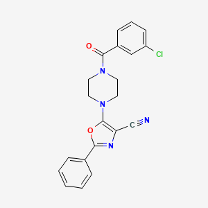 5-(4-(3-Chlorobenzoyl)piperazin-1-yl)-2-phenyloxazole-4-carbonitrile