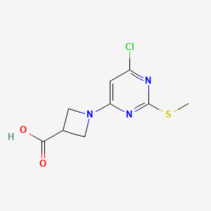 B2456741 1-(6-Chloro-2-methylsulfanyl-pyrimidin-4-yl)-azetidine-3-carboxylic acid CAS No. 1289384-70-8