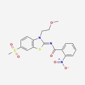 N-[3-(2-methoxyethyl)-6-methylsulfonyl-1,3-benzothiazol-2-ylidene]-2-nitrobenzamide