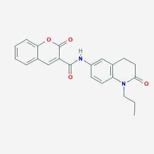 molecular formula C22H20N2O4 B2456747 2-oxo-N-(2-oxo-1-propyl-1,2,3,4-tetrahydroquinolin-6-yl)-2H-chromene-3-carboxamide CAS No. 941910-45-8