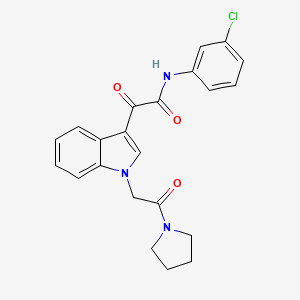 N-(3-chlorophenyl)-2-oxo-2-[1-(2-oxo-2-pyrrolidin-1-ylethyl)indol-3-yl]acetamide
