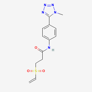 3-Ethenylsulfonyl-N-[4-(1-methyltetrazol-5-yl)phenyl]propanamide