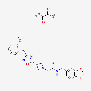 N-(benzo[d][1,3]dioxol-5-ylmethyl)-2-(3-(3-(2-methoxybenzyl)-1,2,4-oxadiazol-5-yl)azetidin-1-yl)acetamide oxalate