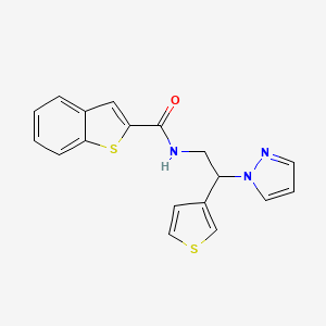 N-(2-(1H-pyrazol-1-yl)-2-(thiophen-3-yl)ethyl)benzo[b]thiophene-2-carboxamide