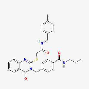 4-((2-((2-((4-methylbenzyl)amino)-2-oxoethyl)thio)-4-oxoquinazolin-3(4H)-yl)methyl)-N-propylbenzamide