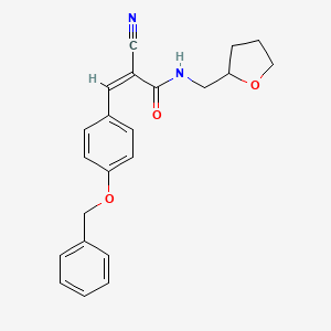 (Z)-2-cyano-N-(oxolan-2-ylmethyl)-3-(4-phenylmethoxyphenyl)prop-2-enamide