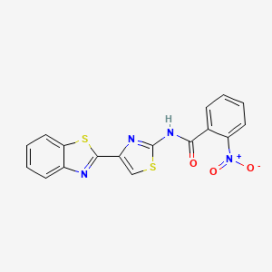 molecular formula C17H10N4O3S2 B2456813 N-[4-(1,3-benzothiazol-2-yl)-1,3-thiazol-2-yl]-2-nitrobenzamide CAS No. 477326-89-9