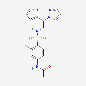 N-(4-(N-(2-(furan-2-yl)-2-(1H-pyrazol-1-yl)ethyl)sulfamoyl)-3-methylphenyl)acetamide