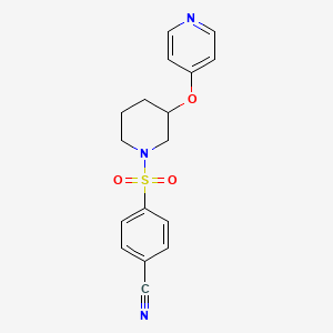 4-((3-(Pyridin-4-yloxy)piperidin-1-yl)sulfonyl)benzonitrile