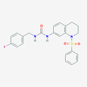 1-(4-Fluorobenzyl)-3-(1-(phenylsulfonyl)-1,2,3,4-tetrahydroquinolin-7-yl)urea