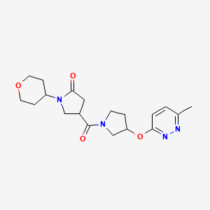 4-(3-((6-methylpyridazin-3-yl)oxy)pyrrolidine-1-carbonyl)-1-(tetrahydro-2H-pyran-4-yl)pyrrolidin-2-one