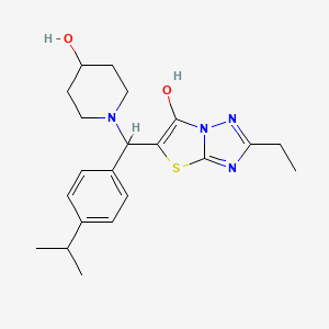 2-Ethyl-5-((4-hydroxypiperidin-1-yl)(4-isopropylphenyl)methyl)thiazolo[3,2-b][1,2,4]triazol-6-ol