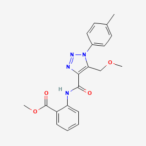 molecular formula C20H20N4O4 B2456847 methyl 2-(5-(methoxymethyl)-1-(p-tolyl)-1H-1,2,3-triazole-4-carboxamido)benzoate CAS No. 940983-39-1