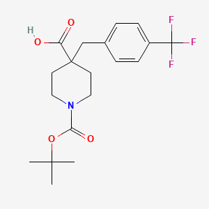 molecular formula C19H24F3NO4 B2456849 1-(tert-Butoxycarbonyl)-4-(4-(trifluoromethyl)benzyl)piperidine-4-carboxylic acid CAS No. 1185036-68-3