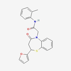 2-(2-(furan-2-yl)-4-oxo-3,4-dihydrobenzo[b][1,4]thiazepin-5(2H)-yl)-N-(o-tolyl)acetamide