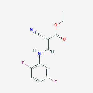 molecular formula C12H10F2N2O2 B2456859 Ethyl 2-cyano-3-[(2,5-difluorophenyl)amino]prop-2-enoate CAS No. 239085-88-2