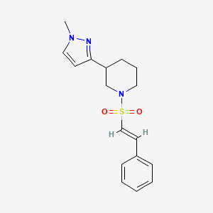 molecular formula C17H21N3O2S B2456866 (E)-3-(1-methyl-1H-pyrazol-3-yl)-1-(styrylsulfonyl)piperidine CAS No. 2034996-97-7