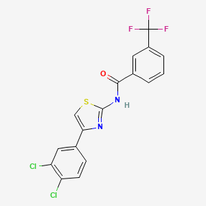 molecular formula C17H9Cl2F3N2OS B2456869 N-[4-(3,4-dichlorophenyl)-1,3-thiazol-2-yl]-3-(trifluoromethyl)benzamide CAS No. 392238-64-1