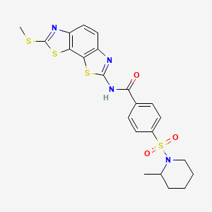 4-(2-methylpiperidin-1-yl)sulfonyl-N-(2-methylsulfanyl-[1,3]thiazolo[4,5-g][1,3]benzothiazol-7-yl)benzamide