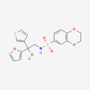N-(2-(furan-2-yl)-2-hydroxy-2-(thiophen-3-yl)ethyl)-2,3-dihydrobenzo[b][1,4]dioxine-6-sulfonamide