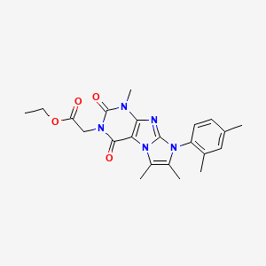 molecular formula C22H25N5O4 B2456887 ethyl 2-[8-(2,4-dimethylphenyl)-1,6,7-trimethyl-2,4-dioxo-1H,2H,3H,4H,8H-imidazo[1,2-g]purin-3-yl]acetate CAS No. 878732-38-8