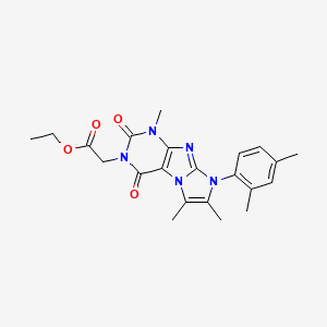 molecular formula C22H25N5O4 B2456887 Ethyl 2-[6-(2,4-dimethylphenyl)-4,7,8-trimethyl-1,3-dioxopurino[7,8-a]imidazol-2-yl]acetate CAS No. 878732-38-8