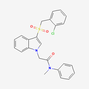 2-(3-((2-chlorobenzyl)sulfonyl)-1H-indol-1-yl)-N-methyl-N-phenylacetamide