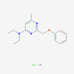 molecular formula C16H22ClN3O B024569 Pyrimidine, 4-(diethylamino)-6-methyl-2-(phenoxymethyl)-, hydrochloride CAS No. 102207-83-0