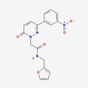 molecular formula C17H14N4O5 B2456908 N-[(furan-2-yl)methyl]-2-[3-(3-nitrophenyl)-6-oxo-1,6-dihydropyridazin-1-yl]acetamide CAS No. 899967-95-4