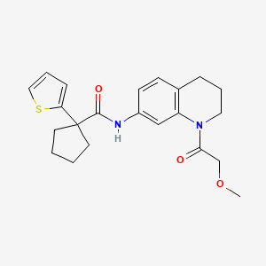 molecular formula C22H26N2O3S B2456910 N-(1-(2-methoxyacetyl)-1,2,3,4-tetrahydroquinolin-7-yl)-1-(thiophen-2-yl)cyclopentanecarboxamide CAS No. 1206994-71-9