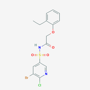molecular formula C15H14BrClN2O4S B2456911 N-[(5-bromo-6-chloropyridin-3-yl)sulfonyl]-2-(2-ethylphenoxy)acetamide CAS No. 2094239-86-6