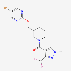 B2456928 [3-[(5-Bromopyrimidin-2-yl)oxymethyl]piperidin-1-yl]-[3-(difluoromethyl)-1-methylpyrazol-4-yl]methanone CAS No. 2379993-58-3