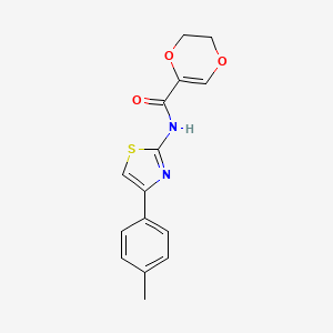 molecular formula C15H14N2O3S B2456931 N-(4-(p-tolyl)thiazol-2-yl)-5,6-dihydro-1,4-dioxine-2-carboxamide CAS No. 864937-64-4