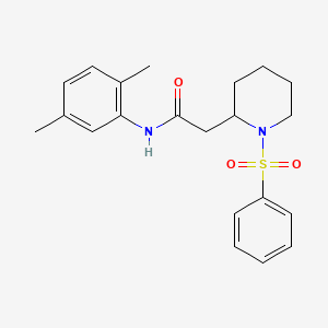 molecular formula C21H26N2O3S B2456937 N-(2,5-dimethylphenyl)-2-(1-(phenylsulfonyl)piperidin-2-yl)acetamide CAS No. 1021118-40-0