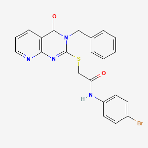 molecular formula C22H17BrN4O2S B2456939 2-[(3-benzyl-4-oxo-3,4-dihydropyrido[2,3-d]pyrimidin-2-yl)thio]-N-(4-bromophenyl)acetamide CAS No. 902910-63-8